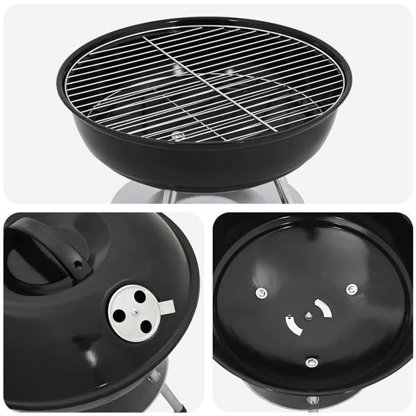 Grote foto vidaxl houtskool grill zwart 36 5 x 36 5 x 40 cm tuin en terras buitenkeukens