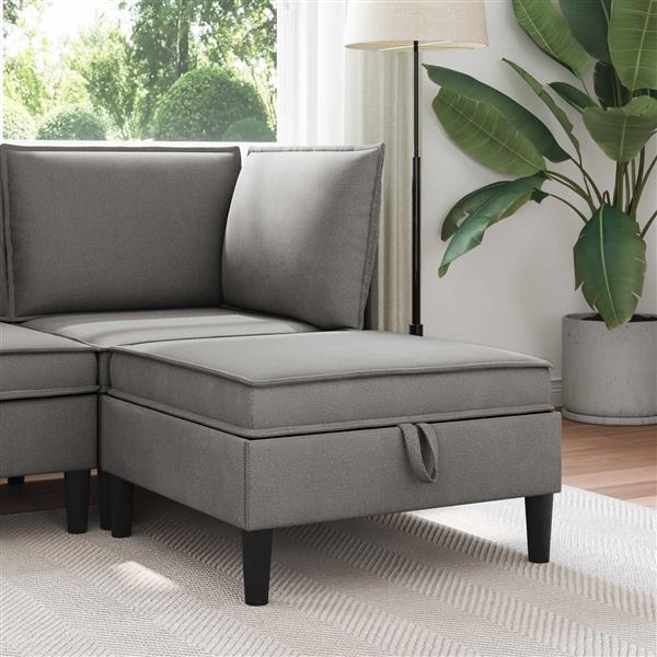 Grote foto vidaxl sofa kruk met opslag donkergrijs fluweel huis en inrichting bankstellen