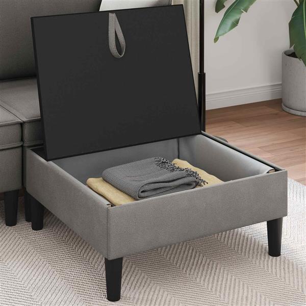 Grote foto vidaxl sofa kruk met opslag donkergrijs fluweel huis en inrichting bankstellen