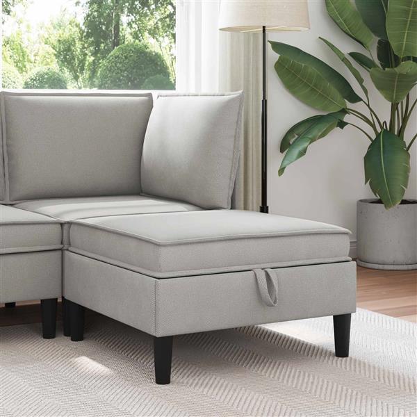 Grote foto vidaxl sofa kruk met opslag lichtgrijs fluweel huis en inrichting bankstellen