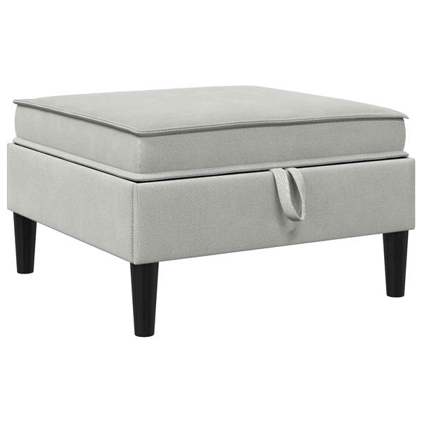 Grote foto vidaxl sofa kruk met opslag lichtgrijs fluweel huis en inrichting bankstellen