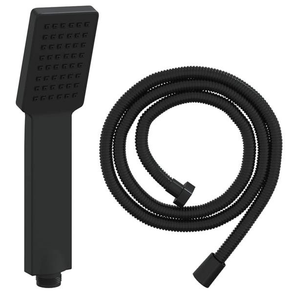 Grote foto vidaxl doucheset zwart 150 cm roestvrij staal doe het zelf en verbouw sanitair