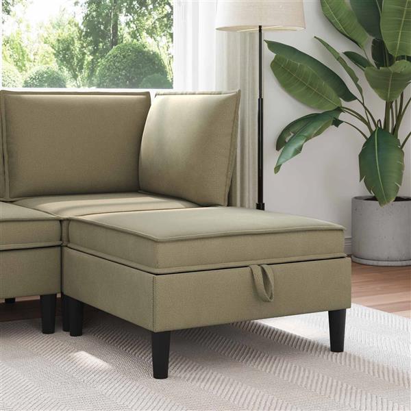 Grote foto vidaxl sofa kruk met opslag kaki fluweel huis en inrichting bankstellen