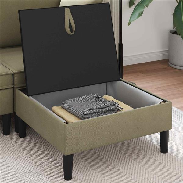 Grote foto vidaxl sofa kruk met opslag kaki fluweel huis en inrichting bankstellen