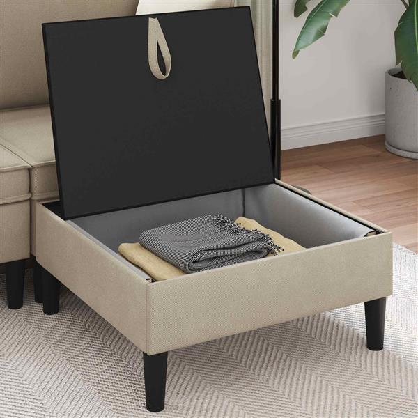 Grote foto vidaxl sofa kruk met opslag zand fluweel huis en inrichting bankstellen