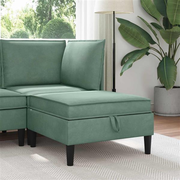 Grote foto vidaxl sofa kruk met opslag zeegroen fluweel huis en inrichting bankstellen