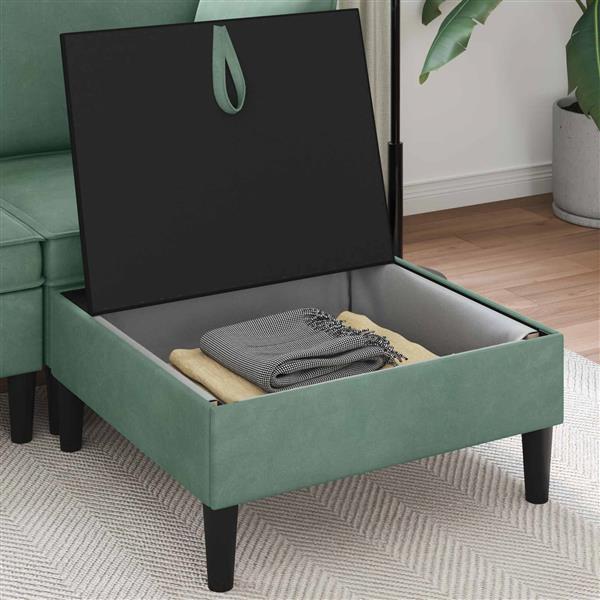 Grote foto vidaxl sofa kruk met opslag zeegroen fluweel huis en inrichting bankstellen