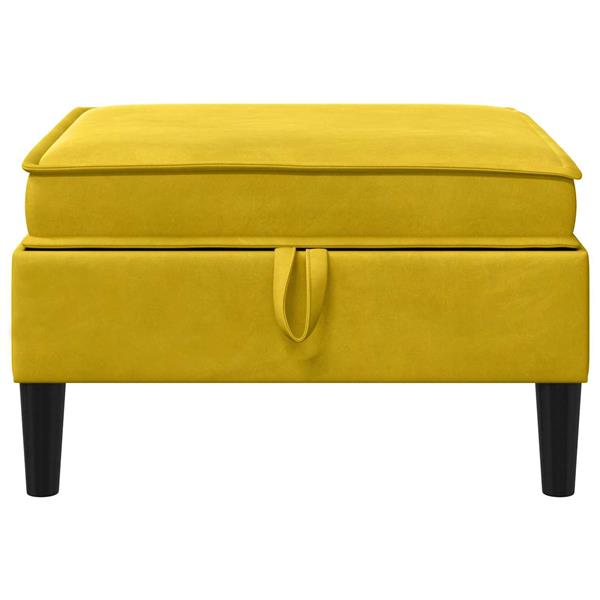 Grote foto vidaxl sofa kruk met opslag geel fluweel huis en inrichting bankstellen