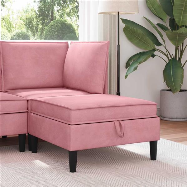 Grote foto vidaxl sofa kruk met opslag roze fluweel huis en inrichting bankstellen