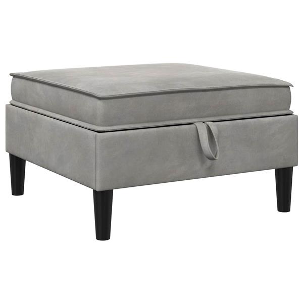 Grote foto vidaxl sofa kruk met opslag lichtgrijs fluweel huis en inrichting bankstellen