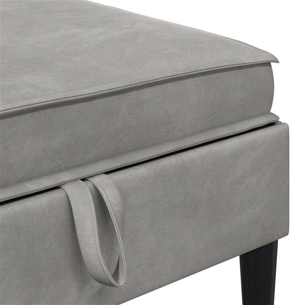 Grote foto vidaxl sofa kruk met opslag lichtgrijs fluweel huis en inrichting bankstellen