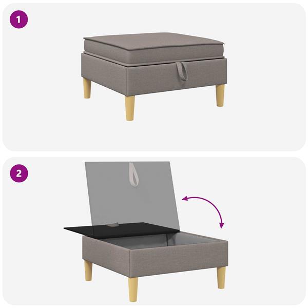 Grote foto vidaxl sofa kruk met opslag taupe stof huis en inrichting bankstellen