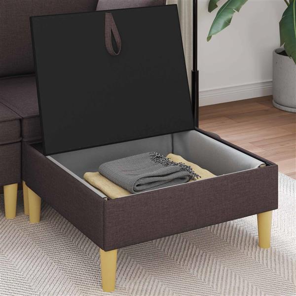 Grote foto vidaxl sofa kruk met opslag donkerbruin stof huis en inrichting bankstellen