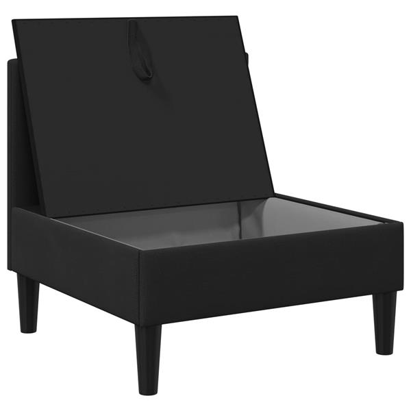 Grote foto vidaxl middelse sofa met opbergruimte zwart fluweel huis en inrichting bankstellen