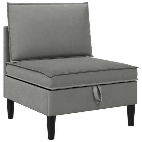 Grote foto vidaxl middelse sofa met opbergruimte donkergrijs fluweel huis en inrichting bankstellen