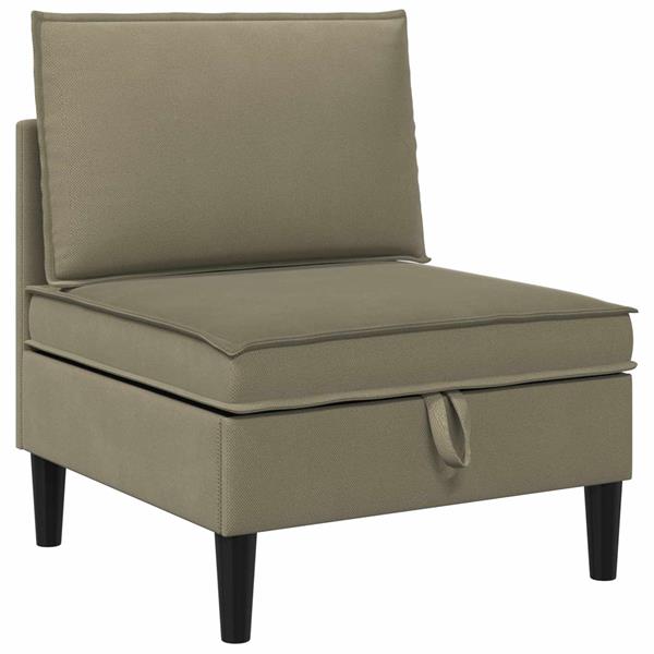 Grote foto vidaxl middelse sofa met opbergruimte kaki fluweel huis en inrichting bankstellen