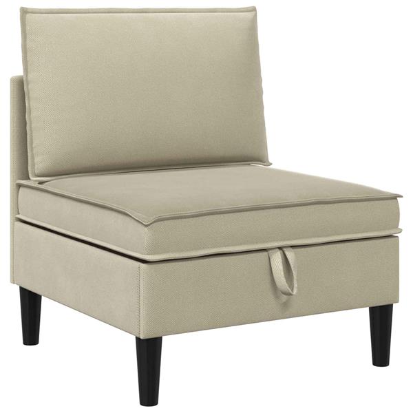 Grote foto vidaxl middelse sofa met opbergruimte zand fluweel huis en inrichting bankstellen