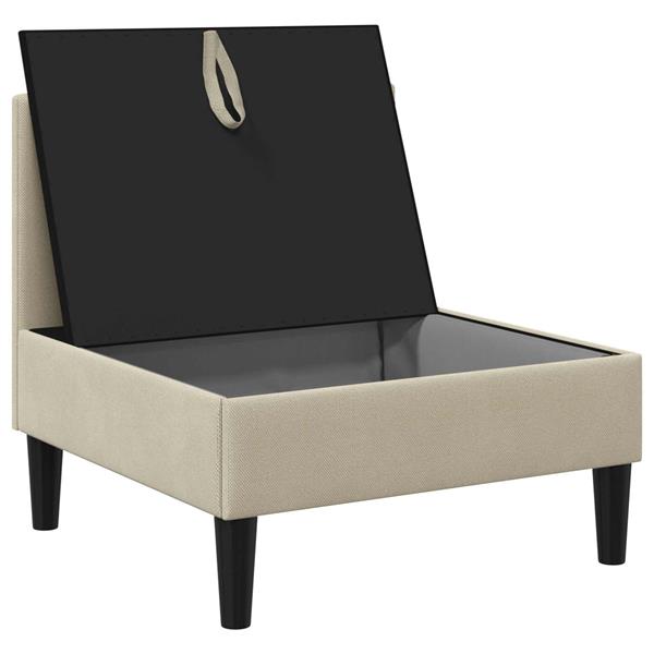 Grote foto vidaxl middelse sofa met opbergruimte zand fluweel huis en inrichting bankstellen