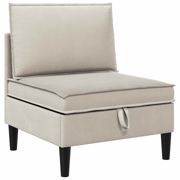 Grote foto vidaxl middelse sofa met opbergruimte havermout fluweel huis en inrichting bankstellen