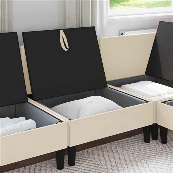 Grote foto vidaxl middelse sofa met opbergruimte cr mekleurig fluweel huis en inrichting bankstellen