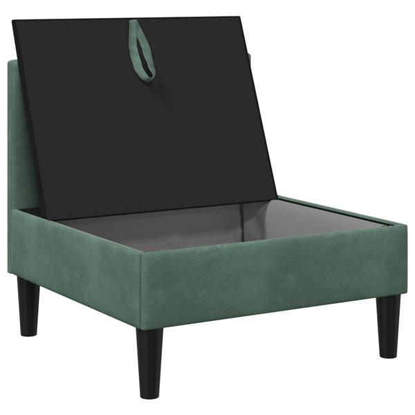 Grote foto vidaxl middelste bank met opbergruimte zeegroen fluweel huis en inrichting bankstellen