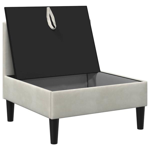 Grote foto vidaxl middelste bank met opbergruimte cr mekleurig fluweel huis en inrichting bankstellen