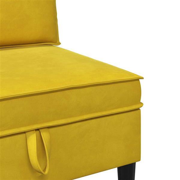 Grote foto vidaxl middelste bank met opbergruimte geel fluweel huis en inrichting bankstellen