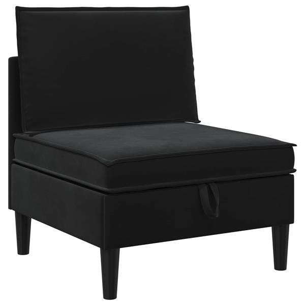 Grote foto vidaxl middelste bank met opbergruimte zwart fluweel huis en inrichting bankstellen