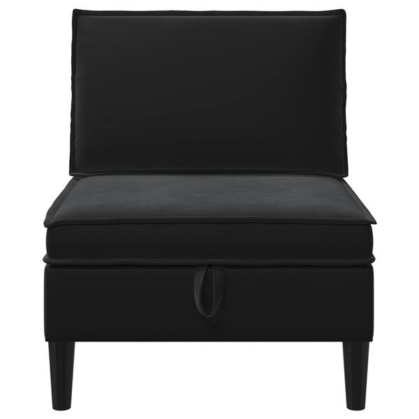 Grote foto vidaxl middelste bank met opbergruimte zwart fluweel huis en inrichting bankstellen