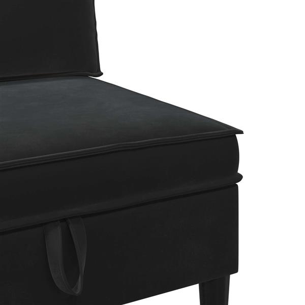 Grote foto vidaxl middelste bank met opbergruimte zwart fluweel huis en inrichting bankstellen