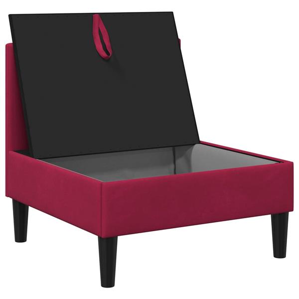 Grote foto vidaxl middelste bank met opbergruimte wijnrood fluweel huis en inrichting bankstellen