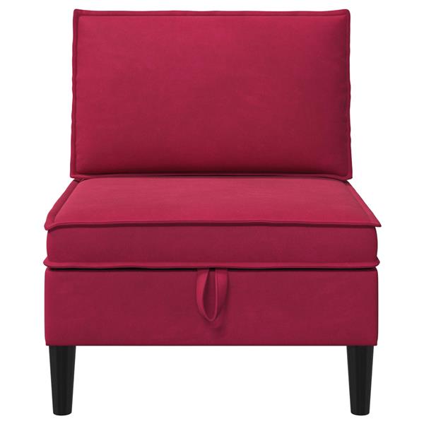 Grote foto vidaxl middelste bank met opbergruimte wijnrood fluweel huis en inrichting bankstellen