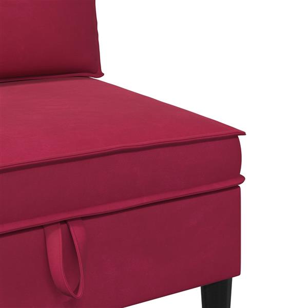 Grote foto vidaxl middelste bank met opbergruimte wijnrood fluweel huis en inrichting bankstellen