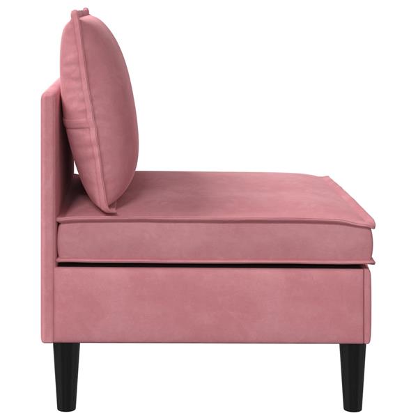 Grote foto vidaxl middelste bank met opbergruimte roze fluweel huis en inrichting bankstellen