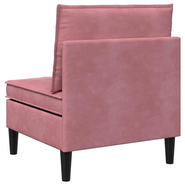 Grote foto vidaxl middelste bank met opbergruimte roze fluweel huis en inrichting bankstellen