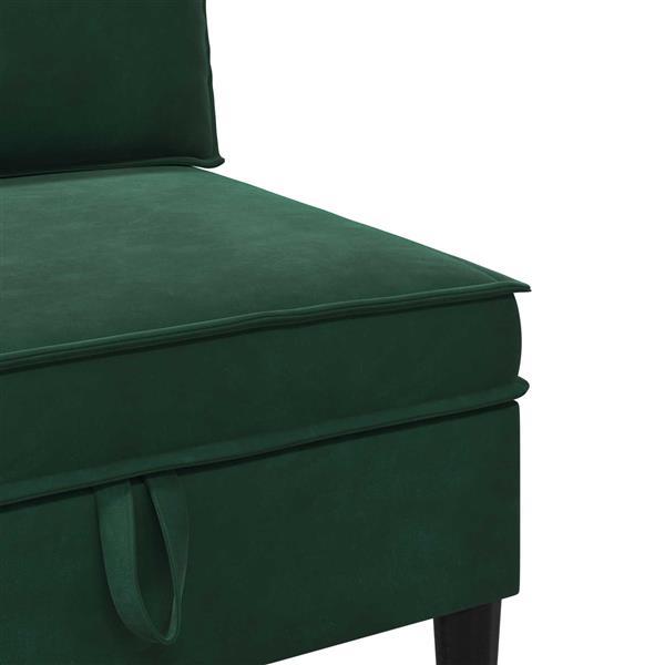 Grote foto vidaxl middelste bank met opbergruimte donkergroen fluweel huis en inrichting bankstellen