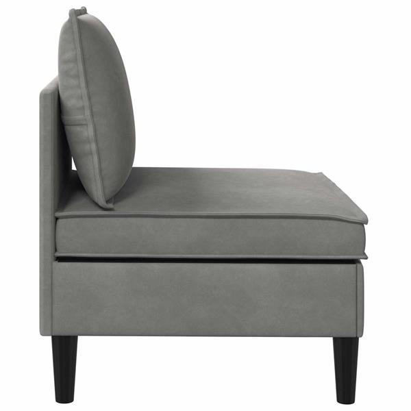 Grote foto vidaxl middelste bank met opbergruimte lichtgrijs fluweel huis en inrichting bankstellen