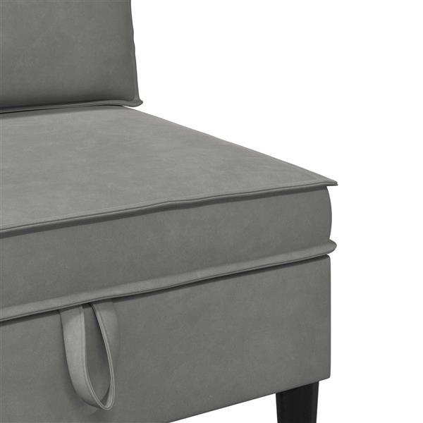 Grote foto vidaxl middelste bank met opbergruimte lichtgrijs fluweel huis en inrichting bankstellen