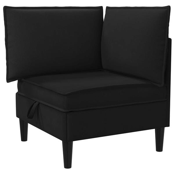 Grote foto vidaxl hoeksofa met opbergruimte zwart fluweel huis en inrichting bankstellen