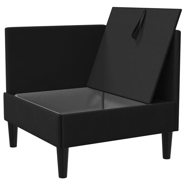 Grote foto vidaxl hoeksofa met opbergruimte zwart fluweel huis en inrichting bankstellen