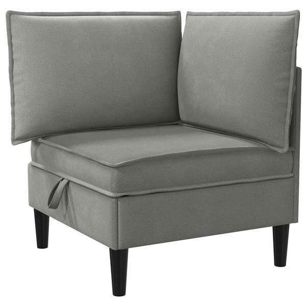 Grote foto vidaxl hoeksofa met opbergruimte donkergrijs fluweel huis en inrichting bankstellen