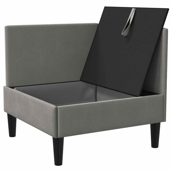 Grote foto vidaxl hoeksofa met opbergruimte donkergrijs fluweel huis en inrichting bankstellen