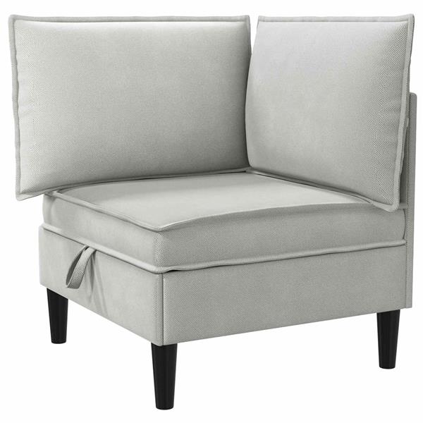 Grote foto vidaxl hoeksofa met opbergruimte lichtgrijs fluweel huis en inrichting bankstellen