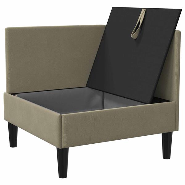 Grote foto vidaxl hoeksofa met opbergruimte kaki fluweel huis en inrichting bankstellen