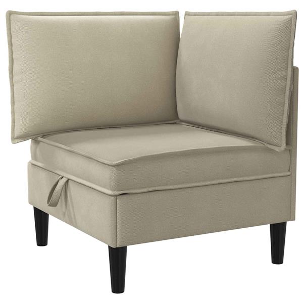 Grote foto vidaxl hoeksofa met opbergruimte zand fluweel huis en inrichting bankstellen