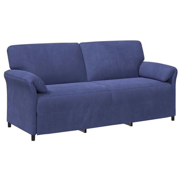 Grote foto vidaxl 3 zits bank politieblauw 198 x 83 x 95 cm fluweel huis en inrichting bankstellen