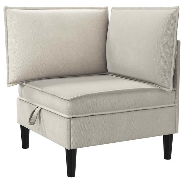 Grote foto vidaxl hoeksofa met opbergruimte havermout fluweel huis en inrichting bankstellen