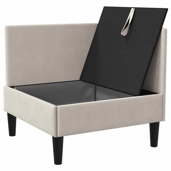 Grote foto vidaxl hoeksofa met opbergruimte havermout fluweel huis en inrichting bankstellen