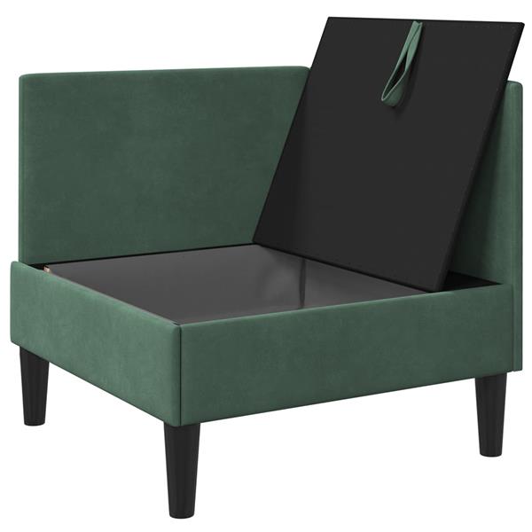 Grote foto vidaxl bank met opslag zeegroen fluweel huis en inrichting bankstellen