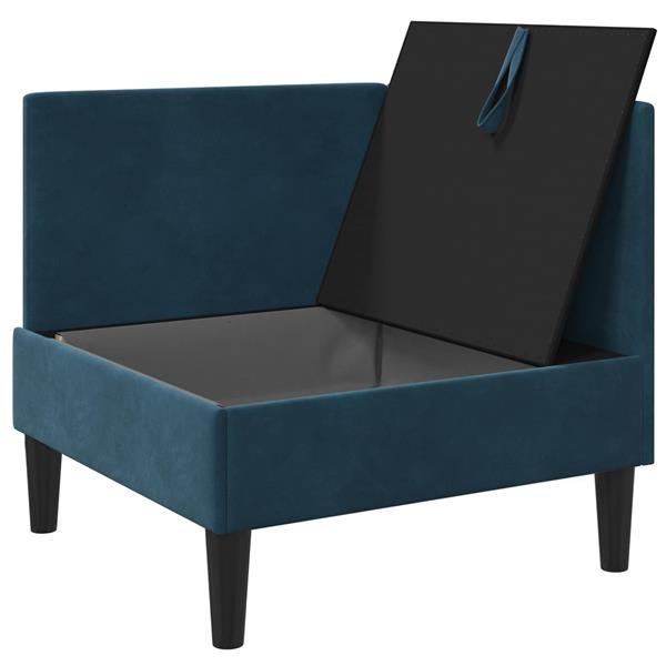 Grote foto vidaxl bank met opslag blauw fluweel huis en inrichting bankstellen